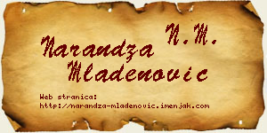Narandža Mladenović vizit kartica
